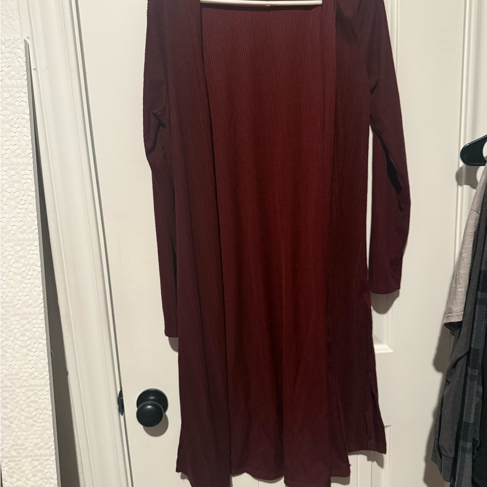 Maurices Burgundy Long Sleeve Cardigan